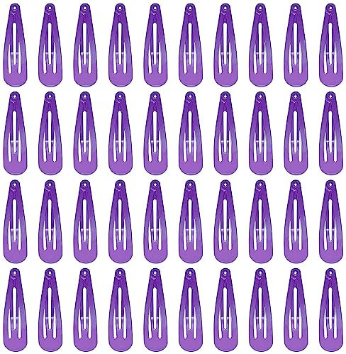DAZISEN 40-Pack Haarspangen Für Mädchen Metall Snap Kinder Barretten Frauen Haarzubehör, Bunte Süßigkeiten Schöne Einfache Frisur Clips，Lila