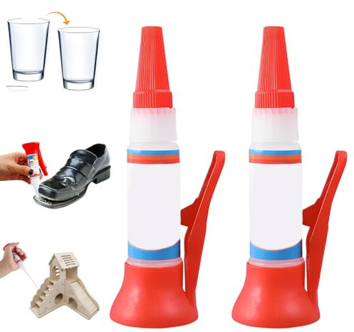 50ML Sekundenkleber Extra Stark, Alleskleber Universeller Industriekleber, Hochfester öliger Schweißkleber zum Kleben von Plastik, Kunststoff, Glas, Holz, Stein, Metall uvm (2PCS)