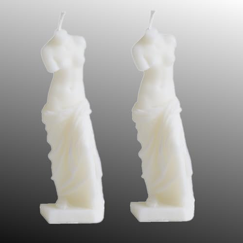 NatureMan Venus-Statue-Duftkerze, Aroma-Sojawachs, dekorative Kerze für Tisch, Foto-Requisite, Geburtstagsgeschenk, für Meditation, Stressabbau, Stimmungssteigerung, Bad, Yoga, 2 Stück