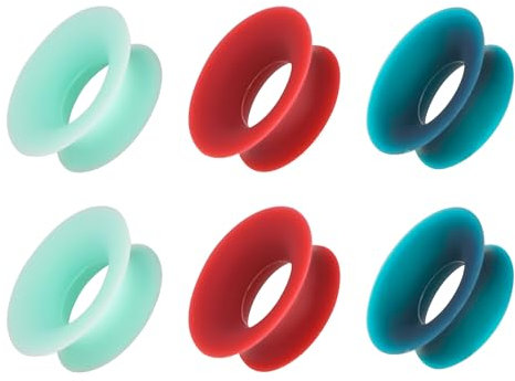 6 Pz Accessori Mute, Accessori per Mute Style Pack per Una Riduzione del Rumore Extra di 5 Db Tappi per le Orecchie Ad Anello Silenziosi per Viaggio Casa Ufficio Biblioteca(Verde Rosso Blu)