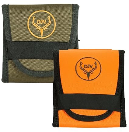 DJV-Drückjagd-Patronenetui | orange | Platz für 9 Patronen bis Kal. 9,3 mm | Gürtelbefestigung | Leuchtende Signalfarbe | Robustes Polyester-Material
