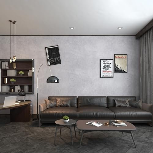 TOTIO Light Grey Marble Vinyl Wrap Grayish White Self Adhesive Wallpaper Matt Thicken Bubble-Free Design 16x354inch Gray Concrete Effect Sticky Back Plastic DIY Wall Sticker Waterproof Furniture Wrap