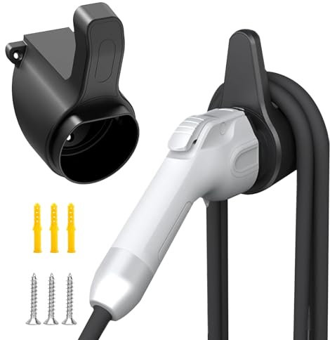 YAZANY Type 2 Strong Ev Charger Holder,Wall Mount Charging Cable Type 2 Charging Cable Holder,EV Charging Cable Tie Organiser EV Charger Holder T2 Plug Holder for Wallbox Electric Car IEC 62196-2 Plug