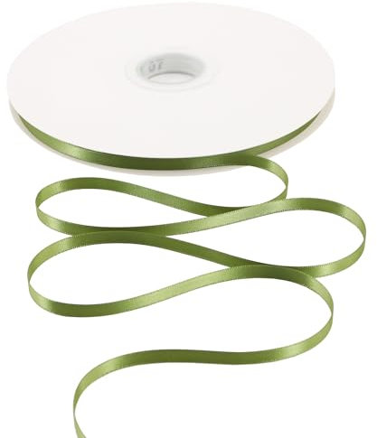 BAORJCT Einfarbiges Satinband, 0,6 cm x 91,4 m Rolle, Weide, doppelseitig, für Geschenkverpackungen, Basteln, Hochzeitsdekoration, Hochzeitseinladungskarte, Geburtstagsparty-Dekoration
