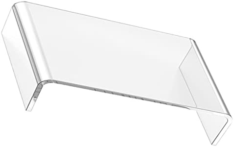 Supporto per Monitor in Acrilico Trasparente per Computer e Laptop | Superficie Liscia, Bordo Arrotondato, Visuale Rialzata, per Scrivania Casa e Ufficio