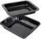 Zenker 9933750 Lot de 2 plats à four rectangulaires, plat a gratin, plat lasagne, grand plat four rectangulaire xxl, plat lasagne four, Acier émaillé, 40 x 34 x 8 cm | 33 x 25 x 5 cm