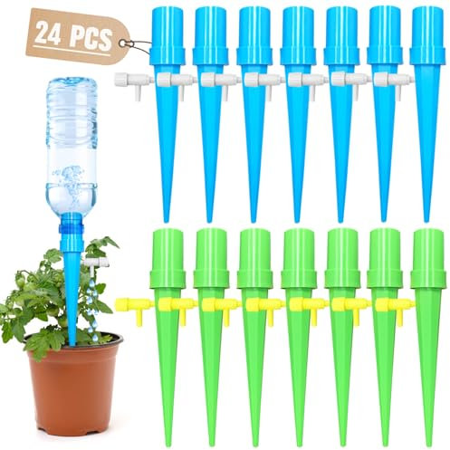 Axingqiwu 24/32 pcs Goutte à Goutte Bouteille, Arrosage Goutte a Goutte avec Vannes Réglables Irrigation Systeme Arrosage, Arroseur Automatique Plantes (24)