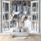 3D-Imitationsfenster Fototapete 150 x 105 cm Moderne Mode Wandtapete für Schlafzimmer und Wohnzimmer - Vlies Tapeten mit UV-Beständigkeit und Geruchsfreiheit - Wandbild mit Tier Wolf im Schnee