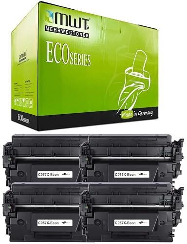 4X MehrwegtonerCanon 057H mit Chip kompatibel für - Canon 057H 057HH CRG-057H Toner i-SENSYS MF443dw MF445dw LBP223dw LBP226dw LBP227dw LBP228dw MF448dw MF449dw Drucker (Schwarz,4er-Pack)