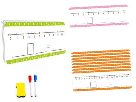 Colcolo 21-teilige Zahlenlinien-Board-Karten mit trocken abwischbarem Mathe-Manipulationsspiel, doppelseitiges Whiteboard für den täglichen Unterricht mit
