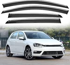 ZhangJW Wind Deflectors Set for VW Golf MK7 2014-2023 5 Door,Car Side Window Ventilated Visors Rain Guards Accessories 4pc