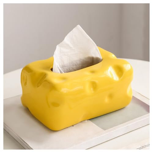 Taschentücher Box,Guador Feuchttücher Käseform Taschentuchbox Tissue Kosmetiktücher Tücherbox Keramik Taschentücher Box Spender Für Esszimmer Badezimmer Schlafzimmer Büro Niedlich Taschentuchspender