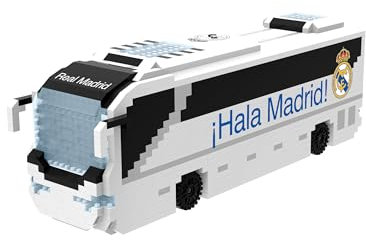 FOCO Offizielles Lizenzprodukt Real Madrid CF BRXLZ-Steine 3D-Fußball-Reisebus Bau-Set