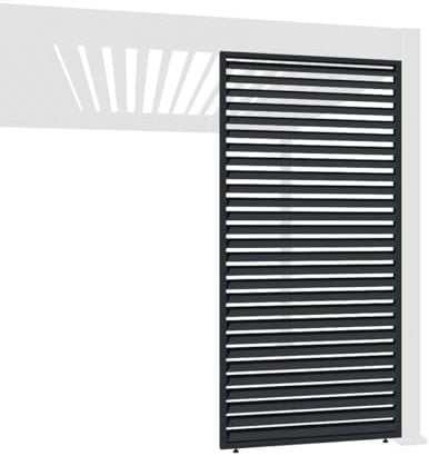 Weide Horizontale Lamellenwand Paneel Zubehör für Weide Pergola | Aluminium | Anthrazit, Weiß, Holzoptik | 3 Breiten | Flexibler Sichtschutz und optimale Luftzirkulation (Anthrazit, 113 cm)