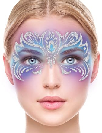 FIESTAS GUIRCA - Temporäre Tattoos für Gesicht mit Pailletten