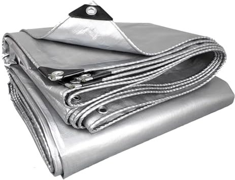 Bâche Imperméable et Indéchirable avec Oeillets, Bache Exterieur Impermeable, 0.32 mm Epaisse, pour Bois, Jardin, comme Bache Piscine(4x8m)