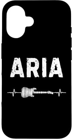 Hülle für iPhone 16 Aria Gitarre Herzschlag Gitarrist Retro Vintage