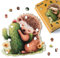 Figured'Art Holzpuzzle Erwachsene und Kinder 200 Teile Tiere - Igel mit Kaktus - Originelles Design 28,2x28,5 cm Einzigartige Form mit Premium-Holzkiste