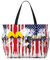 Modische Strandtasche mit amerikanischer Flagge, Totenkopf, für Erwachsene, Strandtasche mit großen Tragetaschen, für Strand, Pool, Reisen, Schwarz , Einheitsgröße