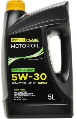 RIDEX PLUS Active Energy 5W-30 C2/C3 Motoröl, Vollsynthetiköl Motorenöl ACEA C2/C3, 5L