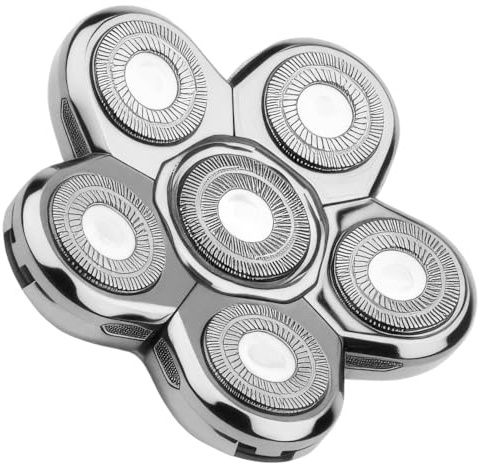 6D Ersarzkopf für Glatzen Rasierer Herren elektrisch 75 mm Durchmesser, als Ersatz für Glatzen Rasierer Herren, Skull Shaver, Pitbull Skull Shaver, Kopfrasierer und Kopf Rasierer Herren