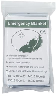 Asyduey Rettungsnotfalldecke, Raumthermodecke, Überlebensdecke im Freien, Warme Decke, Thermische Isolations-Schlafdecke 140 * 210cm