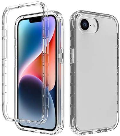 PANXIYUE Cover per iPhone 8/7/6/6S/SE 2022/2020, antiurto trasparente TPU morbida e PC rigida a 360°, Full Body Protection Custodia per iPhone 8/7/SE 2022/2020, trasparente