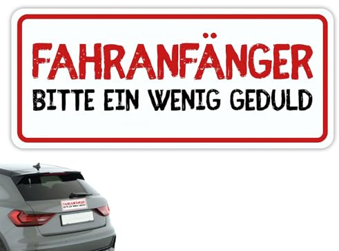 Fahranfänger Magnetschild Anfänger Schild Auto - Fahranfänger Aufkleber, Geschenke zum Führerschein für Auto Anfänger Rückstandslos Abnehmbar Sichtbar Weiß Rot Wetterfest Für Straßenverkehr (23x10cm)