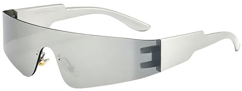 Snhauxinfa Rave Brille,Schnelle Brille,Sonnenbrille Kostüm Damen,Herren Space Techno Brillen,Festival Futuristische für Party,Alien Astronaut Glasses,Lustige Leuchtbrillen Partybrille Accessoires