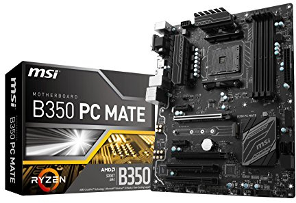 MSI B350 PC MATE, Sockel AM4, DDR4, HDMI,DVI,D-Sub 1x M.2 & 8x USB 3.1 Gen1, 1x USB-C ATX Mainboard