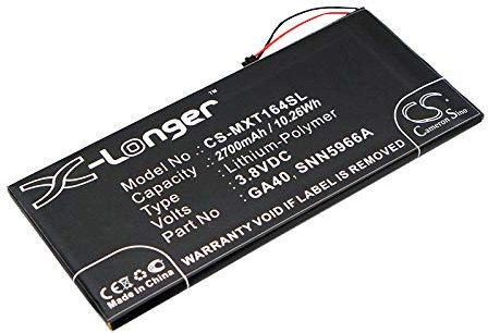 CS-MXT164SL Battery 2700mAh compatible with [Motorola] Moto G4, Moto G4 Plus, Plus TD-LTE, XT1622, XT1625, XT1643, XT1644 replaces GA40, SNN5966A