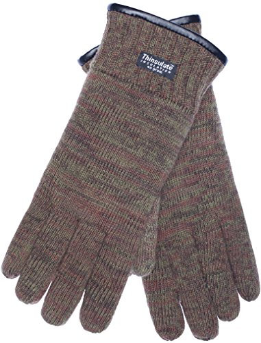 EEM Herren Strickhandschuhe Weiche Wolle 3M Thinsulate Thermofutter Saum mit Paspelierung, Camouflage, Medium