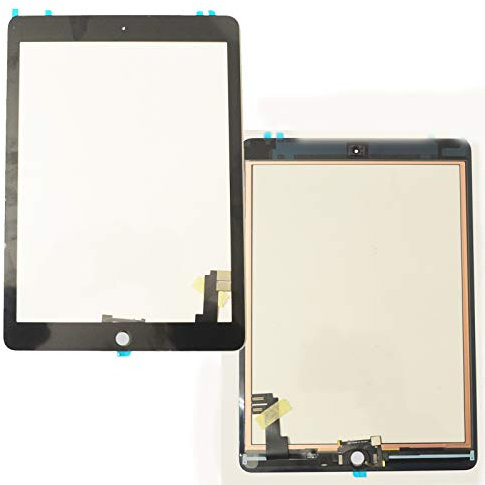 Bucom Touchscreen Display Front Scheibe für A1566 A1567 Ipad 6 Air 2 Digitizer Glas schwarz selbstklebend