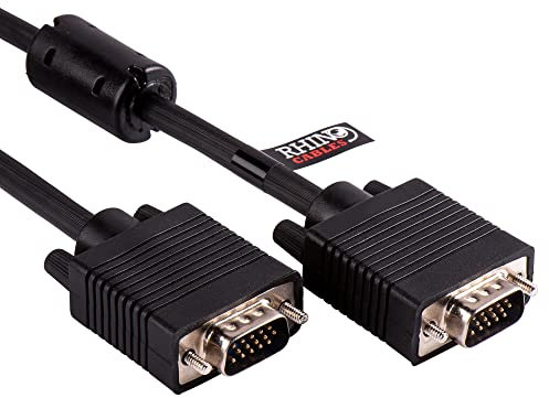 rhinocables VGA Cable Computer Monitor 15 pin Male to Male SVGA Compatible for Projectors, HDTVs, Displays, Gaming, DVD, CCTV and Laptops (7m)