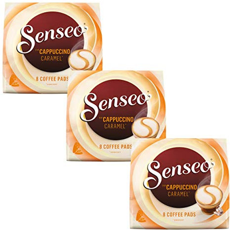 Senseo Cappuccino Caramel Lot de 3 boîtes de 8 dosettes de café en Caramel