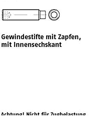 Gewindestifte DIN 915 45 H M 8 x 16 VE=S 200 Stück