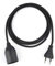 1.8m Plug-In Lampe SCHWARZ, Textilkabel mit Lampenfassung aus Thermoplast (GLATTMANTEL) mit Eurostecker