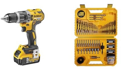 DEWALT DCD796P2-QW Trapano Avvitatore, a Percussione, 2 velocità, 5.0 Ah, Motore Brushless, con Doppia Batteria in Valigetta TSTAK, Giallo/Nero
