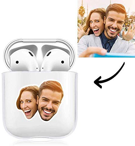 Personalisierte Airpods Hülle 2&1 mit Eigeinem Foto Bedrucken Airpods Case Schutzhülle Kabelloses Laden Tragbar Durchsichtig Geschenk Freunde Liebe Hund Geburtstag Weihnachten Valentinstag