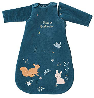 VERTBAUDET Baby Schlafsack,Märchenwald, Ärmel abnehmbar blau 107
