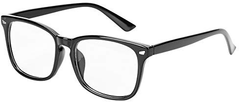Retro Reading Eyeglasses Non-prescription Plastic Eyeglasses Frame with 0 Magnification Clear Lenses Comfort Spring Hinges Vintage Spectacles Stylish Plain Eyewear Reader for Men Women All Types Faces