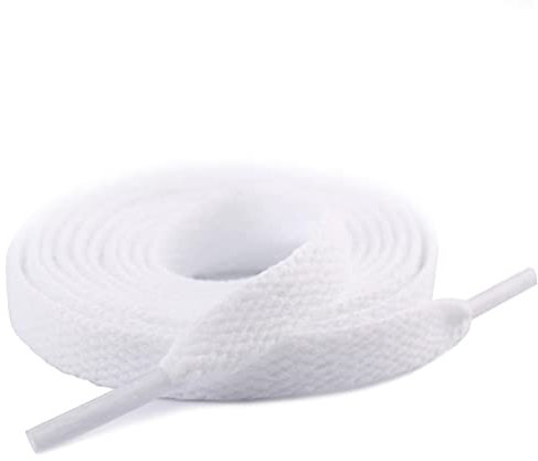 Knixmax Cordones Planos para Zapatos [1 Par] Cordones Duraderos para Botas de Senderismo y Trekking Zapatos,Blanco 100cm