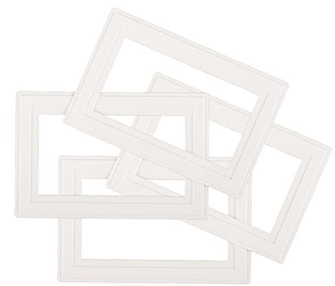 NCaan 4pk Light Switch Finger Plate (Double, White)