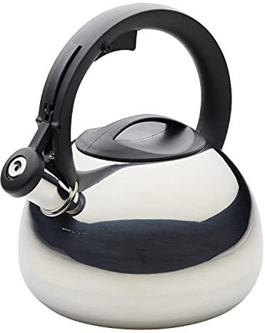 Farberware Stainless Steel Tea Kettle, Whistling Teapot, 2.3-Quart, Silver