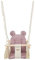 Balançoire bascule confortable pour enfants en bois coton terrasse jardin maison (dessin: creme, rose clair)
