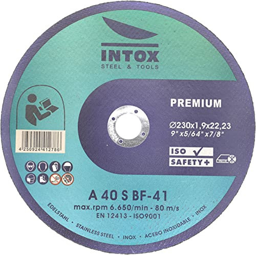 INTOX 230mm x 1,9mm Trennscheiben – 50er Pack für Metall, Stahl & Edelstahl | Premium INOX Flexscheiben für Akku-Winkelschleifer