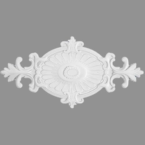 PROVISTON | Stuckrosette | Polystyrol | Durchmesser 590 x 310 mm | Weiß | Hochwertig | Stabil | Einfache Montage | Deckenrosette | Wandgestaltung
