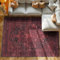 SIMPEX Kurzflor Teppich Wohnzimmer Schlafzimmer Läufer Flur Waschbarer Teppich Weich Vintage Stil, Wohnzimmerteppich, Farbe: Rot, Größe: 160 x 230 cm
