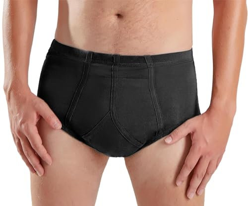 Carer Inkontinenz Pants Männer wiederverwendbar & waschbar Baumwolle Inkontinenz Slips für Herre mit saugfähigem Pad 200 ml Urinkapazität Unterwäsche für Männer XXL-Größe