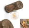 Wandleuchte Canedo, Wandlampe aus Holz in Natur/Dunkelbraun, 1-flammig, 1 x E27, ohne Leuchtmittel, Moderne Leselampe im Skandinavischen Style